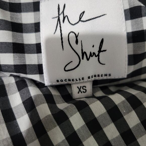 Rochelle Behrens The Shirt Icon White Check Button Front Tailored No Gape XS - Picture 6 of 15